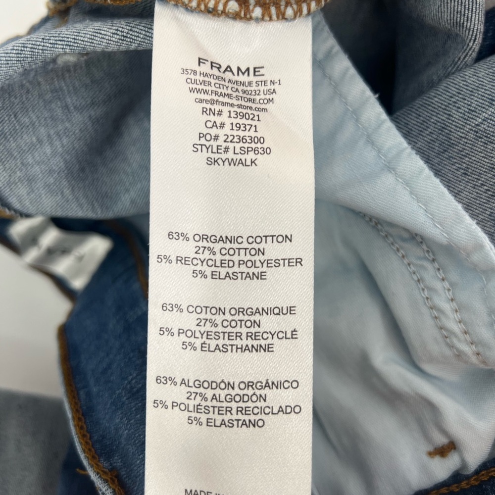 Frame Denim Le Slim Palazzo High Rise Wide Leg Dark Wash Jeans in Skywalk 25 - Picture 7 of 15